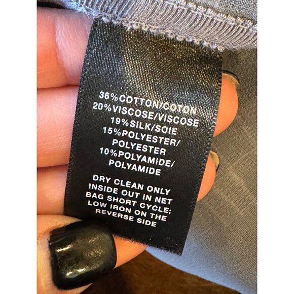 Lafayette 148 Coat Womens 6‎ Blue And Gray Striped Silk Blend Open Front Jacket - Picture 9 of 10